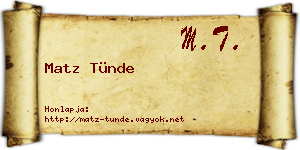 Matz Tünde névjegykártya
